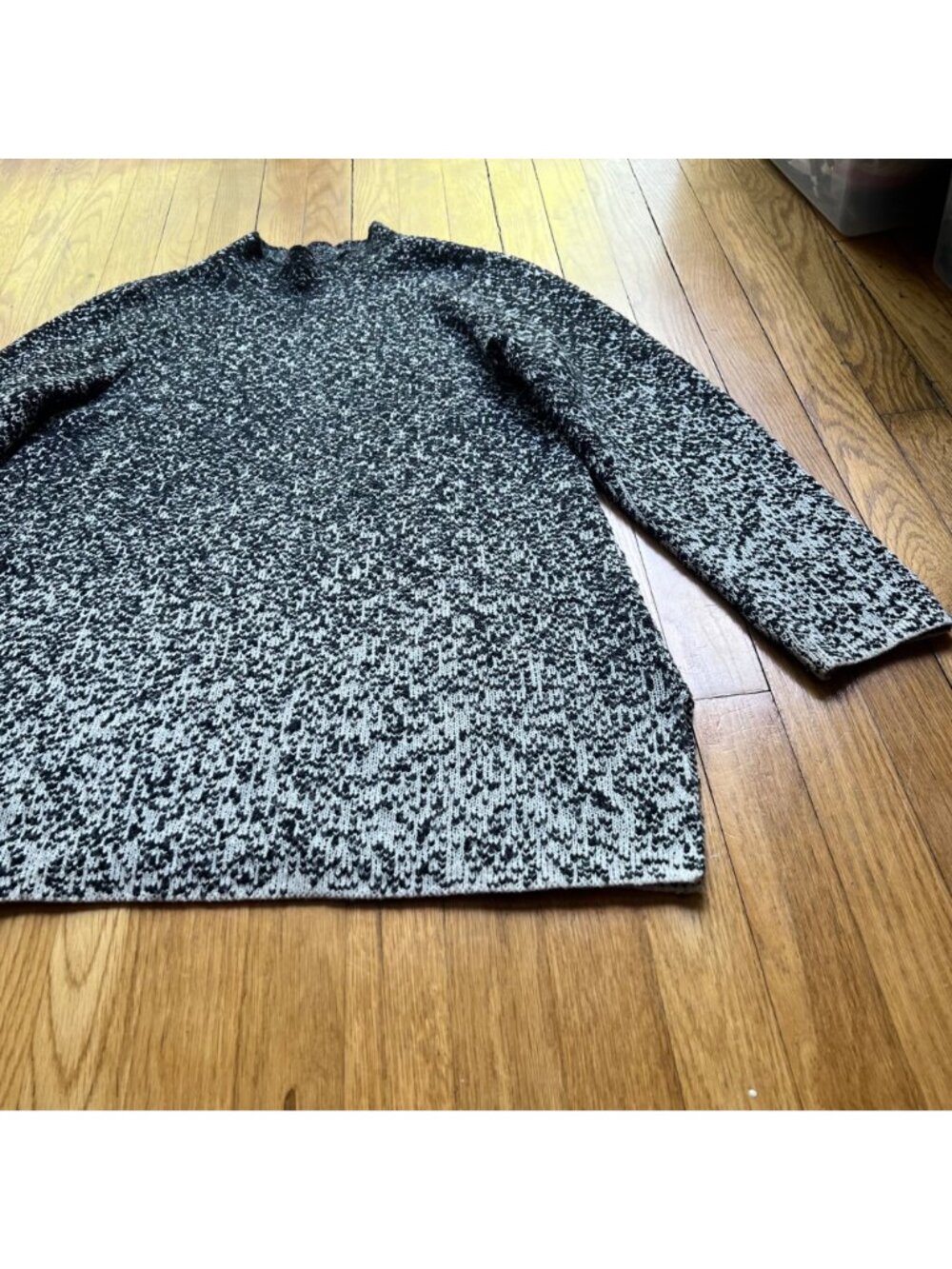 J. Jill Pure Jill Size M Gray Black Gradient Ombre Knit Mock Neck Tunic Sweater - Picture 5 of 16